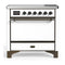 ILVE Majestic III 36-Inch Induction Range with 6 Induction Elements and Solid Door Electric Oven in White with Burnished Trim (UMIB36QNR3WHB)