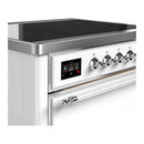 ILVE Majestic III 36-Inch Induction Range with 6 Induction Elements and Solid Door Electric Oven in White with Chrome Trim (UMIB36QNR3WHC)