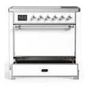 ILVE Majestic III 36-Inch Induction Range with 6 Induction Elements and Solid Door Electric Oven in White with Chrome Trim (UMIB36QNR3WHC)