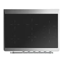 ILVE Majestic III 36-Inch Induction Range with 6 Induction Elements and Solid Door Electric Oven in White with Chrome Trim (UMIB36QNR3WHC)