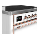 ILVE Majestic III 36-Inch Induction Range with 6 Induction Elements and Solid Door Electric Oven in White with Copper Trim (UMIB36QNR3WHP)