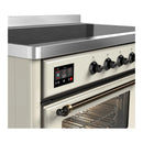 ILVE Majestic III 48-Inch Induction Range with 6 Induction Elements and Triple Glass Door Electric Oven in Antique White with Burnished Trim (UMIB48NR3AWB)