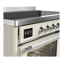 ILVE Majestic III 48-Inch Induction Range with 6 Induction Elements and Triple Glass Door Electric Oven in Antique White with Chrome Trim (UMIB48NR3AWC)
