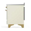 ILVE Majestic III 48-Inch Induction Range with 6 Induction Elements and Triple Glass Door Electric Oven in Antique White with Brass Trim (UMIB48NR3AWG)