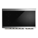 ILVE Majestic III 48-Inch Induction Range with 6 Induction Elements and Triple Glass Door Electric Oven in Blue Grey with Burnished Trim (UMIB48NR3BGB)