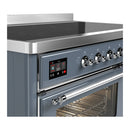 ILVE Majestic III 48-Inch Induction Range with 6 Induction Elements and Triple Glass Door Electric Oven in Blue Grey with Chrome Trim (UMIB48NR3BGC)