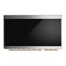 ILVE Majestic III 48-Inch Induction Range with 6 Induction Elements and Triple Glass Door Electric Oven in Glossy Black with Brass Trim (UMIB48NR3BKG)