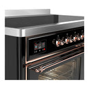 ILVE Majestic III 48-Inch Induction Range with 6 Induction Elements and Triple Glass Door Electric Oven in Glossy Black with Copper Trim (UMIB48NR3BKP)