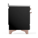 ILVE Majestic III 48-Inch Induction Range with 6 Induction Elements and Triple Glass Door Electric Oven in Glossy Black with Copper Trim (UMIB48NR3BKP)