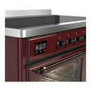 ILVE Majestic III 48-Inch Induction Range with 6 Induction Elements and Triple Glass Door Electric Oven in Burgundy with Burnished Trim (UMIB48NR3BUB)