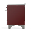 ILVE Majestic III 48-Inch Induction Range with 6 Induction Elements and Triple Glass Door Electric Oven in Burgundy with Chrome Trim (UMIB48NR3BUC)