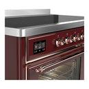 ILVE Majestic III 48-Inch Induction Range with 6 Induction Elements and Triple Glass Door Electric Oven in Burgundy with Copper Trim (UMIB48NR3BUP)