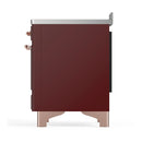 ILVE Majestic III 48-Inch Induction Range with 6 Induction Elements and Triple Glass Door Electric Oven in Burgundy with Copper Trim (UMIB48NR3BUP)