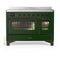 ILVE Majestic III 48-Inch Induction Range with 6 Induction Elements and Triple Glass Door Electric Oven in Emerald Green with Burnished Trim (UMIB48NR3EGB)