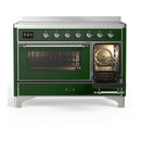 ILVE Majestic III 48-Inch Induction Range with 6 Induction Elements and Triple Glass Door Electric Oven in Emerald Green with Chrome Trim (UMIB48NR3EGC)