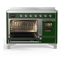 ILVE Majestic III 48-Inch Induction Range with 6 Induction Elements and Triple Glass Door Electric Oven in Emerald Green with Chrome Trim (UMIB48NR3EGC)