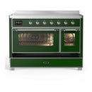 ILVE Majestic III 48-Inch Induction Range with 6 Induction Elements and Triple Glass Door Electric Oven in Emerald Green with Chrome Trim (UMIB48NR3EGC)
