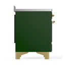 ILVE Majestic III 48-Inch Induction Range with 6 Induction Elements and Triple Glass Door Electric Oven in Emerald Green with Brass Trim (UMIB48NR3EGG)