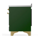 ILVE Majestic III 48-Inch Induction Range with 6 Induction Elements and Triple Glass Door Electric Oven in Emerald Green with Brass Trim (UMIB48NR3EGG)