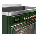 ILVE Majestic III 48-Inch Induction Range with 6 Induction Elements and Triple Glass Door Electric Oven in Emerald Green with Copper Trim (UMIB48NR3EGP)