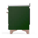 ILVE Majestic III 48-Inch Induction Range with 6 Induction Elements and Triple Glass Door Electric Oven in Emerald Green with Copper Trim (UMIB48NR3EGP)