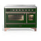 ILVE Majestic III 48-Inch Induction Range with 6 Induction Elements and Triple Glass Door Electric Oven in Emerald Green with Copper Trim (UMIB48NR3EGP)