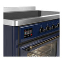 ILVE Majestic III 48-Inch Induction Range with 6 Induction Elements and Triple Glass Door Electric Oven in Mightnight Blue with Burnished Trim (UMIB48NR3MBB)