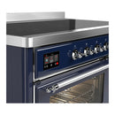 ILVE Majestic III 48-Inch Induction Range with 6 Induction Elements and Triple Glass Door Electric Oven in Mightnight Blue with Chrome Trim (UMIB48NR3MBC)