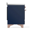 ILVE Majestic III 48-Inch Induction Range with 6 Induction Elements and Triple Glass Door Electric Oven in Mightnight Blue with Copper Trim (UMIB48NR3MBP)