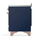 ILVE Majestic III 48-Inch Induction Range with 6 Induction Elements and Triple Glass Door Electric Oven in Mightnight Blue with Copper Trim (UMIB48NR3MBP)