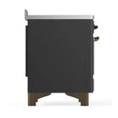 ILVE Majestic III 48-Inch Induction Range with 6 Induction Elements and Triple Glass Door Electric Oven in Matte Graphite with Burnished Trim (UMIB48NR3MGB)