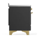ILVE Majestic III 48-Inch Induction Range with 6 Induction Elements and Triple Glass Door Electric Oven in Matte Graphite with Brass Trim (UMIB48NR3MGG)