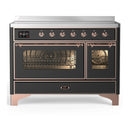 ILVE Majestic III 48-Inch Induction Range with 6 Induction Elements and Triple Glass Door Electric Oven in Matte Graphite with Copper Trim (UMIB48NR3MGP)