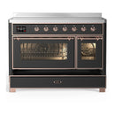 ILVE Majestic III 48-Inch Induction Range with 6 Induction Elements and Triple Glass Door Electric Oven in Matte Graphite with Copper Trim (UMIB48NR3MGP)
