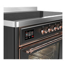 ILVE Majestic III 48-Inch Induction Range with 6 Induction Elements and Triple Glass Door Electric Oven in Matte Graphite with Copper Trim (UMIB48NR3MGP)