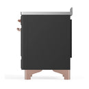 ILVE Majestic III 48-Inch Induction Range with 6 Induction Elements and Triple Glass Door Electric Oven in Matte Graphite with Copper Trim (UMIB48NR3MGP)
