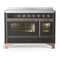 ILVE Majestic III 48-Inch Induction Range with 6 Induction Elements and Triple Glass Door Electric Oven in Matte Graphite with Copper Trim (UMIB48NR3MGP)