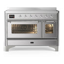 ILVE Majestic III 48-Inch Induction Range with 6 Induction Elements and Triple Glass Door Electric Oven in Stainless Steel with Chrome Trim (UMIB48NR3SSC)