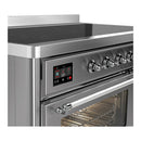 ILVE Majestic III 48-Inch Induction Range with 6 Induction Elements and Triple Glass Door Electric Oven in Stainless Steel with Chrome Trim (UMIB48NR3SSC)