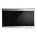 ILVE Majestic III 48-Inch Induction Range with 6 Induction Elements and Triple Glass Door Electric Oven in Stainless Steel with Brass Trim (UMIB48NR3SSG)