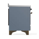 ILVE Majestic III 48-Inch Induction Range with 6 Induction Elements and Solid Door Electric Oven in Blue Grey with Burnished Trim (UMIB48QNR3BGB)