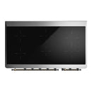 ILVE Majestic III 48-Inch Induction Range with 6 Induction Elements and Solid Door Electric Oven in Blue Grey with Burnished Trim (UMIB48QNR3BGB)