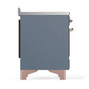 ILVE Majestic III 48-Inch Induction Range with 6 Induction Elements and Solid Door Electric Oven in Blue Grey with Copper Trim (UMIB48QNR3BGP)