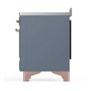 ILVE Majestic III 48-Inch Induction Range with 6 Induction Elements and Solid Door Electric Oven in Blue Grey with Copper Trim (UMIB48QNR3BGP)