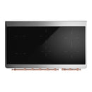 ILVE Majestic III 48-Inch Induction Range with 6 Induction Elements and Solid Door Electric Oven in Blue Grey with Copper Trim (UMIB48QNR3BGP)