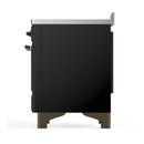 ILVE Majestic III 48-Inch Induction Range with 6 Induction Elements and Solid Door Electric Oven in Glossy Black with Burnished Trim (UMIB48QNR3BKB)