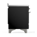 ILVE Majestic III 48-Inch Induction Range with 6 Induction Elements and Solid Door Electric Oven in Glossy Black with Chrome Trim (UMIB48QNR3BKC)