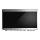 ILVE Majestic III 48-Inch Induction Range with 6 Induction Elements and Solid Door Electric Oven in Glossy Black with Chrome Trim (UMIB48QNR3BKC)