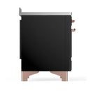 ILVE Majestic III 48-Inch Induction Range with 6 Induction Elements and Solid Door Electric Oven in Glossy Black with Copper Trim (UMIB48QNR3BKP)