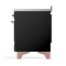 ILVE Majestic III 48-Inch Induction Range with 6 Induction Elements and Solid Door Electric Oven in Glossy Black with Copper Trim (UMIB48QNR3BKP)